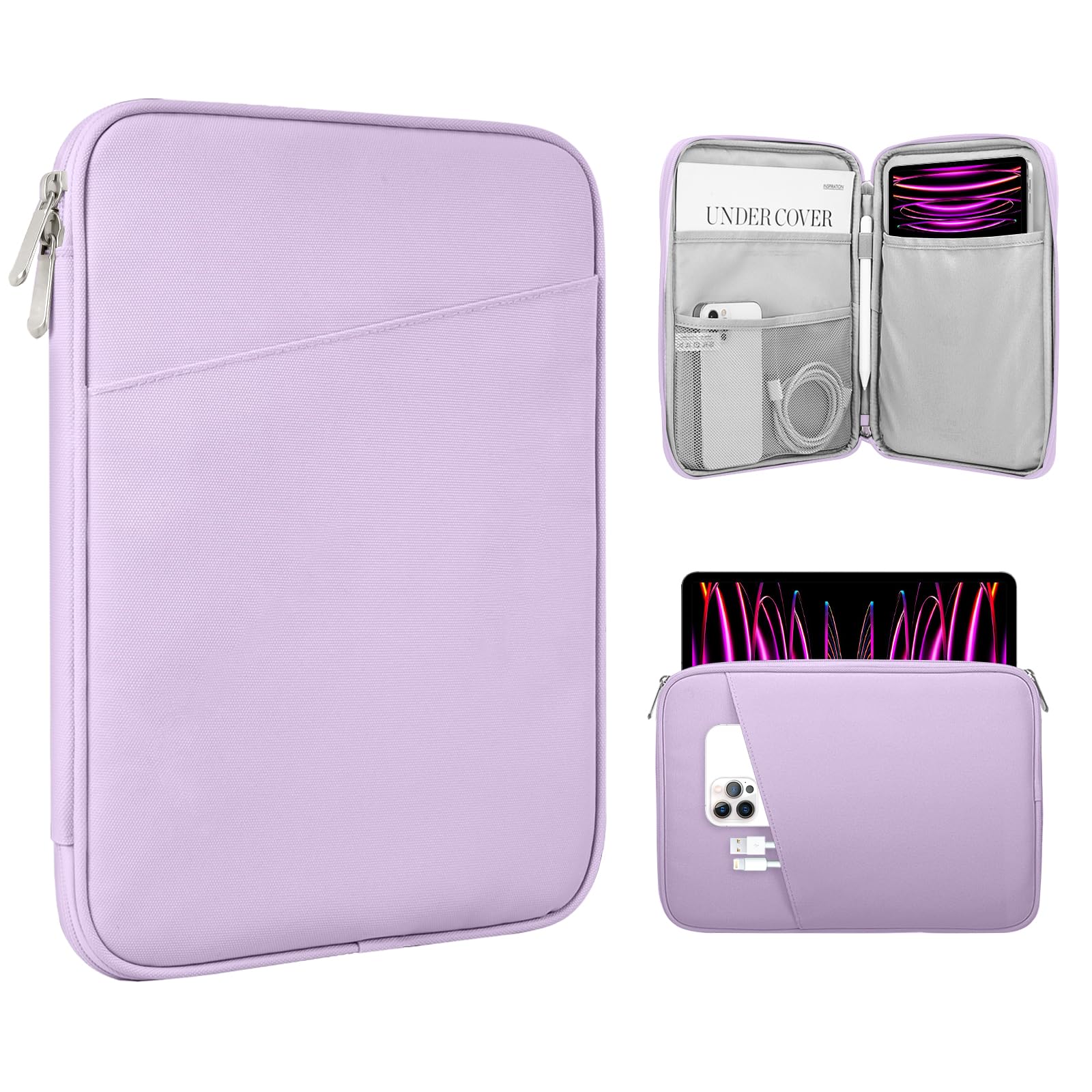 TiMOVO 13 Inch Tablet Sleeve with Pocket, Purple Lavender