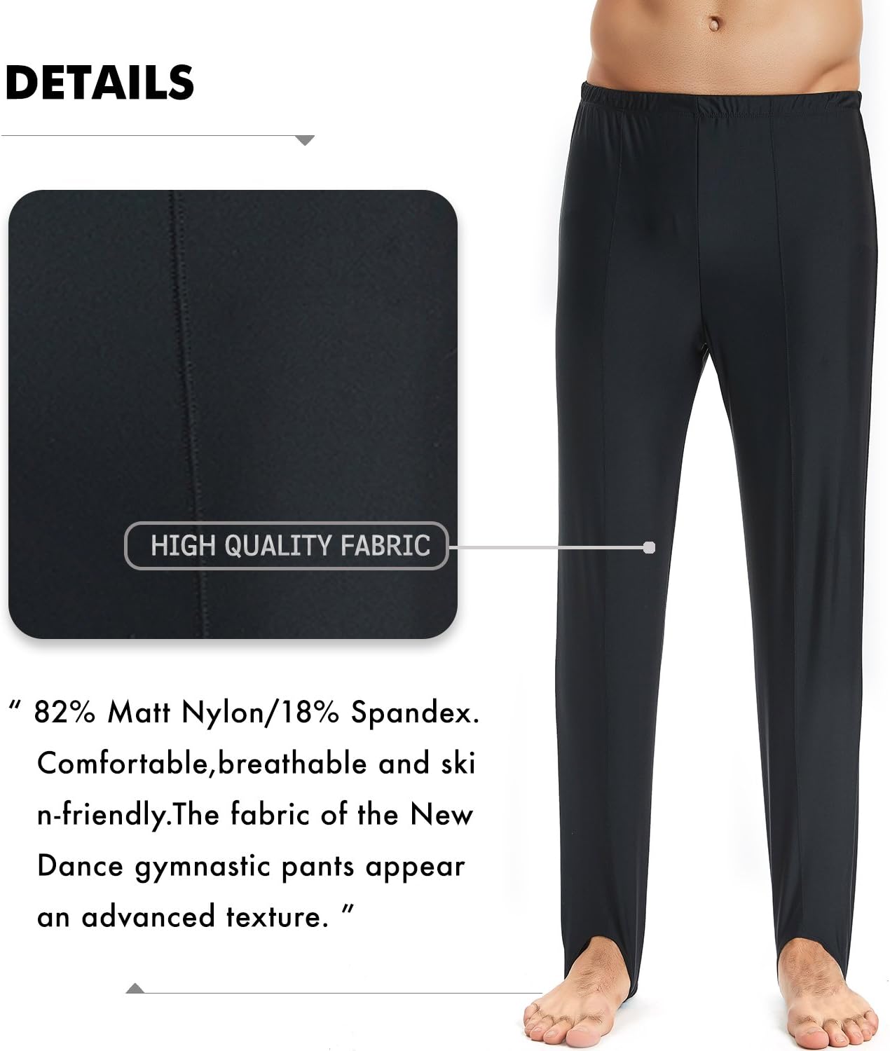 Mens and Boys Gymnastics Pants Leotard Youth Ballet Tights Stirrup Pants for Dance Yoga Practice Athletic - Image 6