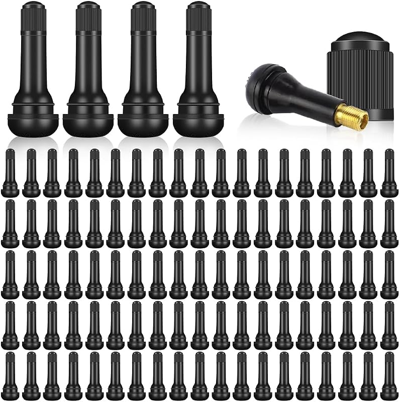 Mandark Car TR413 Tire Valve Stems, Rubber Snap-in Automotive Valve Stems, Vehicle 0.453 Inch Tubeless Rim Holes Valve Stem Replacement Accessories, Universal for RV, SUV, Truck (100PCS)