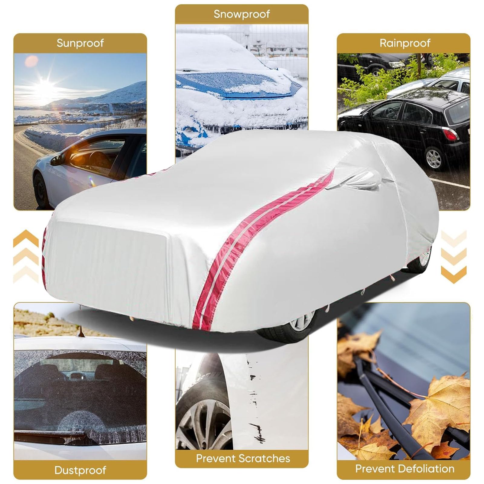 Housse De Voiture Extérieure Pour Seat Exeo ST 2009-2013 - Protection UV, Imperméable, Résistante à La Neige - 7
