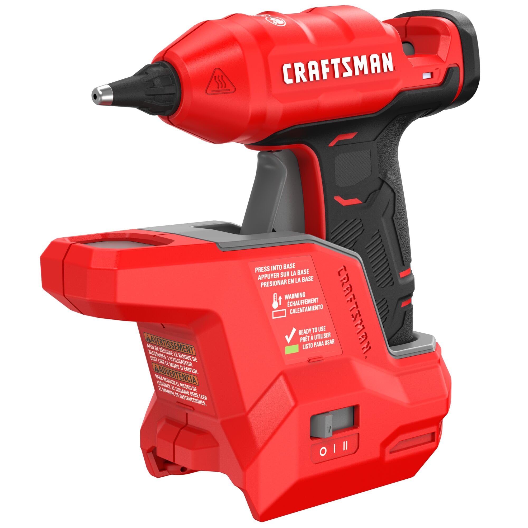 CRAFTSMAN Mini pistola per colla a caldo senza fili V20 e bastoncini con luce LED, riscaldamento rapido, doppia regolazione della temperatura, compatta, batteria venduta separatamente (CMGL100B)