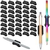 xozeooeu 40 Pack Adhesive Pen Holders, Silicone Pencil Holder For Desk Wall Clipboard, Double Hole Marker Organizer, Office Supplies