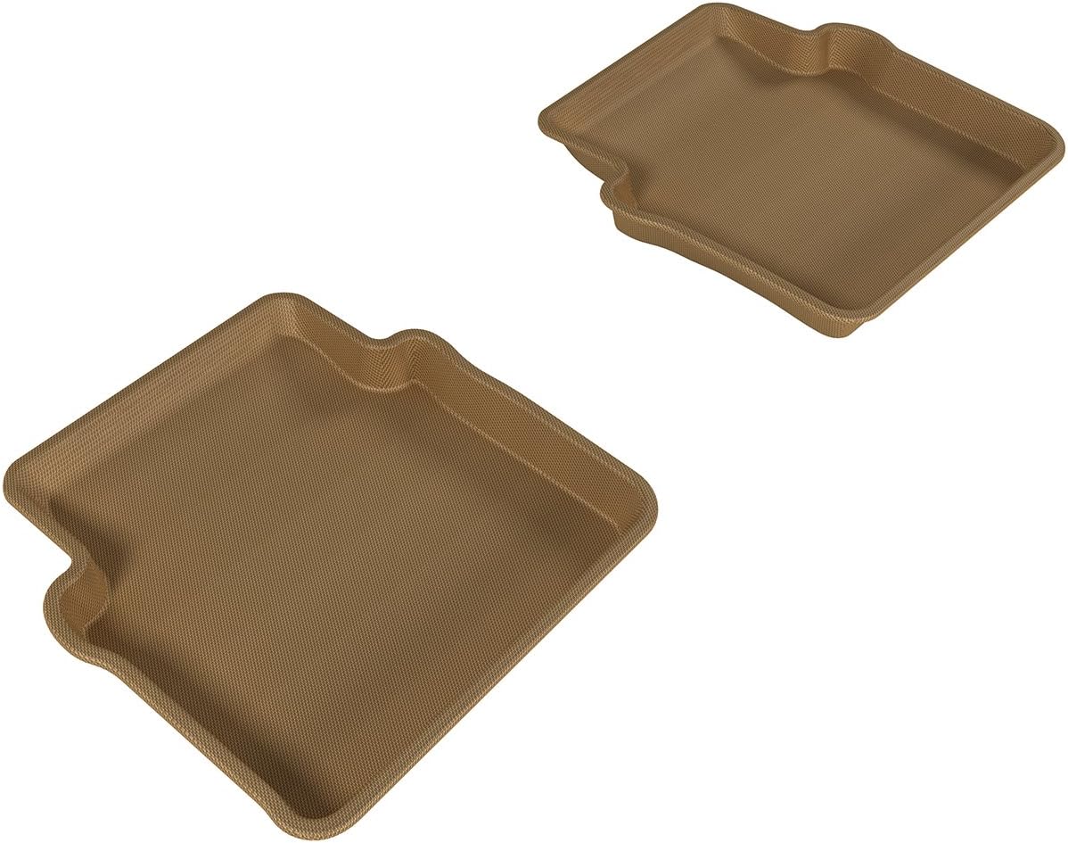 3D MAXpider Second Row Custom Fit All-Weather Floor Mat for Select Chrylser 200 Sedan Models - Kagu Rubber (Tan)