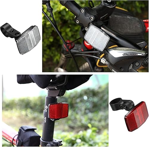 Miniatura 3 de Kit de 6 reflectores delanteros y traseros para bicicleta, reflectores de advertencia de seguridad, accesorios de ciclismo para manillar y ciclismo