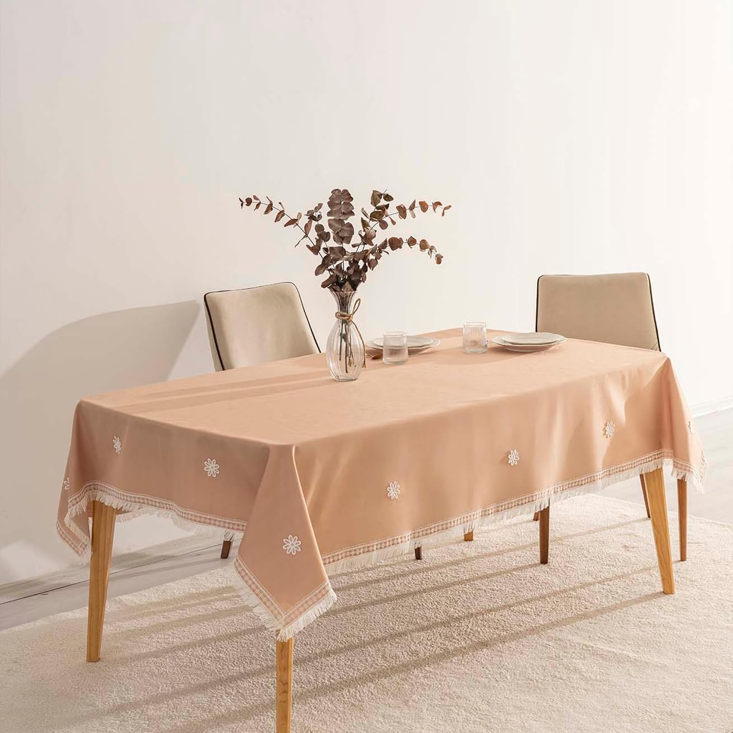 Rectangular & Round Tablecloth for Dining & Picnic | Botanical Print Fabric Table Cover for Indoor Outdoor Tables | Durable Table Cloth for Kitchen, Parties, Holidays & Everyday Use