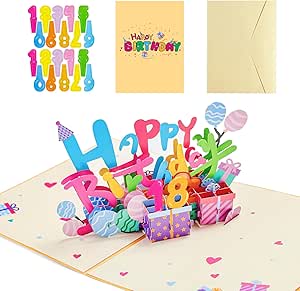 Biglietto Di Compleanno Pop-Up 3D Con Numero 90 E Fiori - Auguri Speciali Con Busta Inclusa - Foto 5