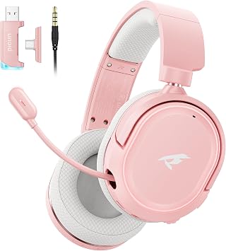 Picun G2 Wireless Gaming Headset, Over-Ear 7.1 Virtual Surround Sound, 2.4GHz/Bluetooth 5.4/Wired, 5ms Ultra-Low Latency, 100H Battery, ENC Noise-Canceling Mic, RGB, for PC PS5 PS4 Switch