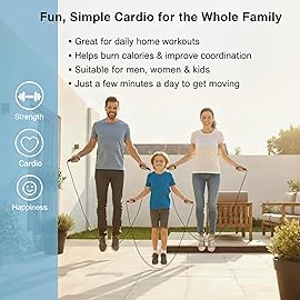 Jump Rope for Fitness - Adjustable PVC Exercise Rope with Tangle-Free Design & Comfortable Foam Handles, Ideal for Cardio, Home Workout & Training for Men, Women & Kids (Black) - XYLsports