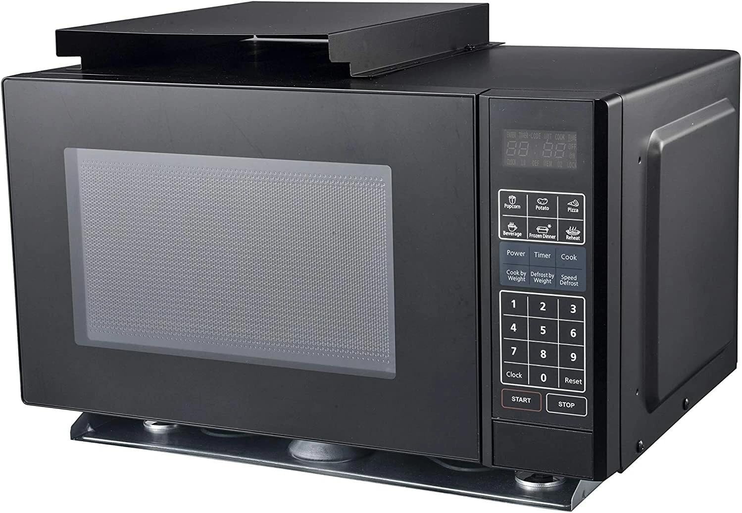 RV Built-In Microwave Oven with Trim Kit – 0.9 Cu Ft, 900W Power, 10 Power Levels – Stainless Steel Compact Microwave for Motorhomes, Campers & Travel Trailers - MCG992ARB Black