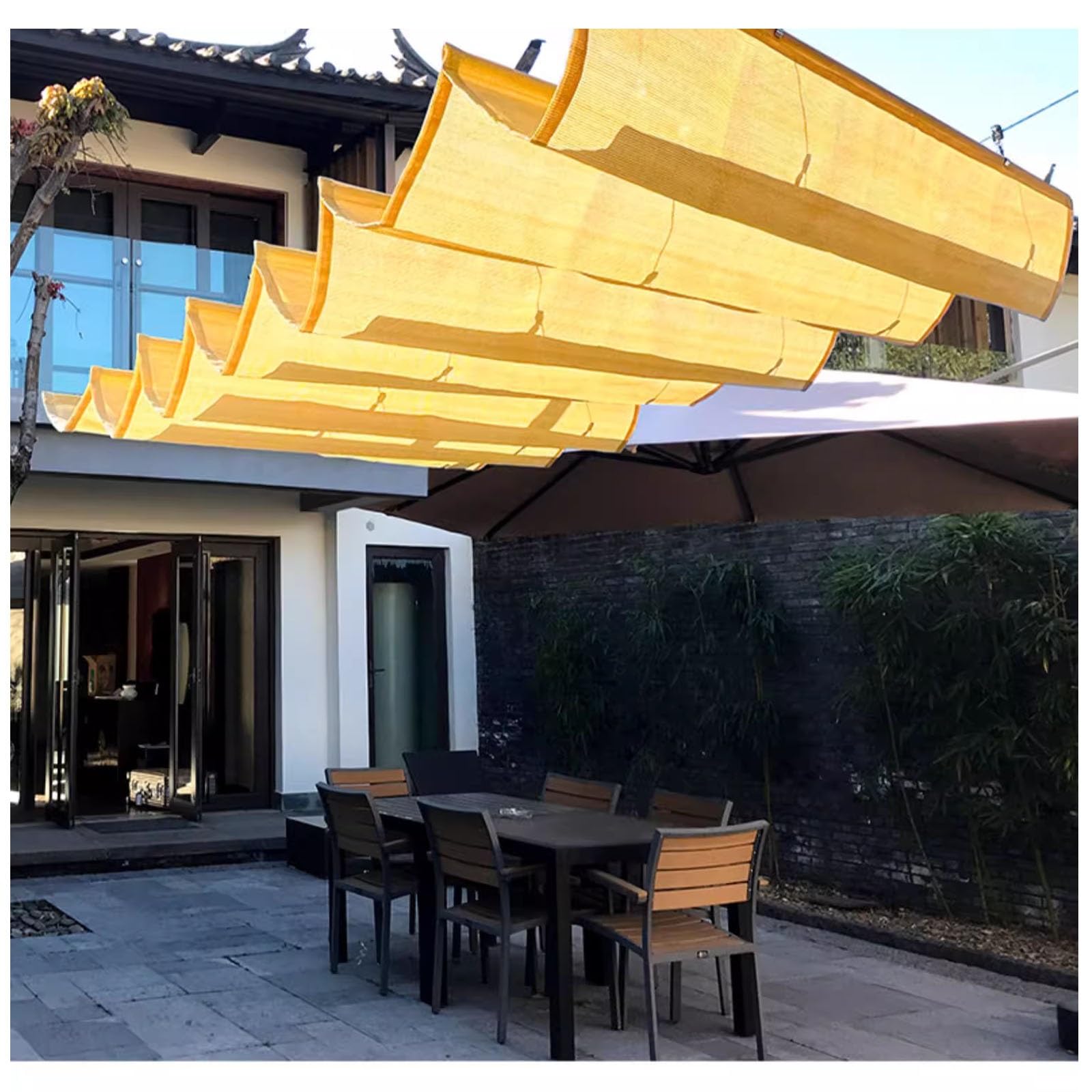 Pare-soleil rétractable pour pergola et couverture d'auvent extérieure anti-UV