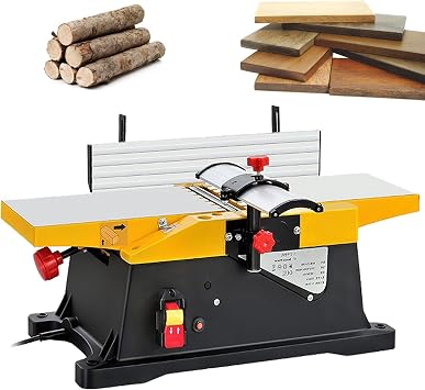 Planer Thicknesser, Portable Electric Jointers Woodworking Planer, 12000R/Min Desktop Wood Planer for Cutting Thickness