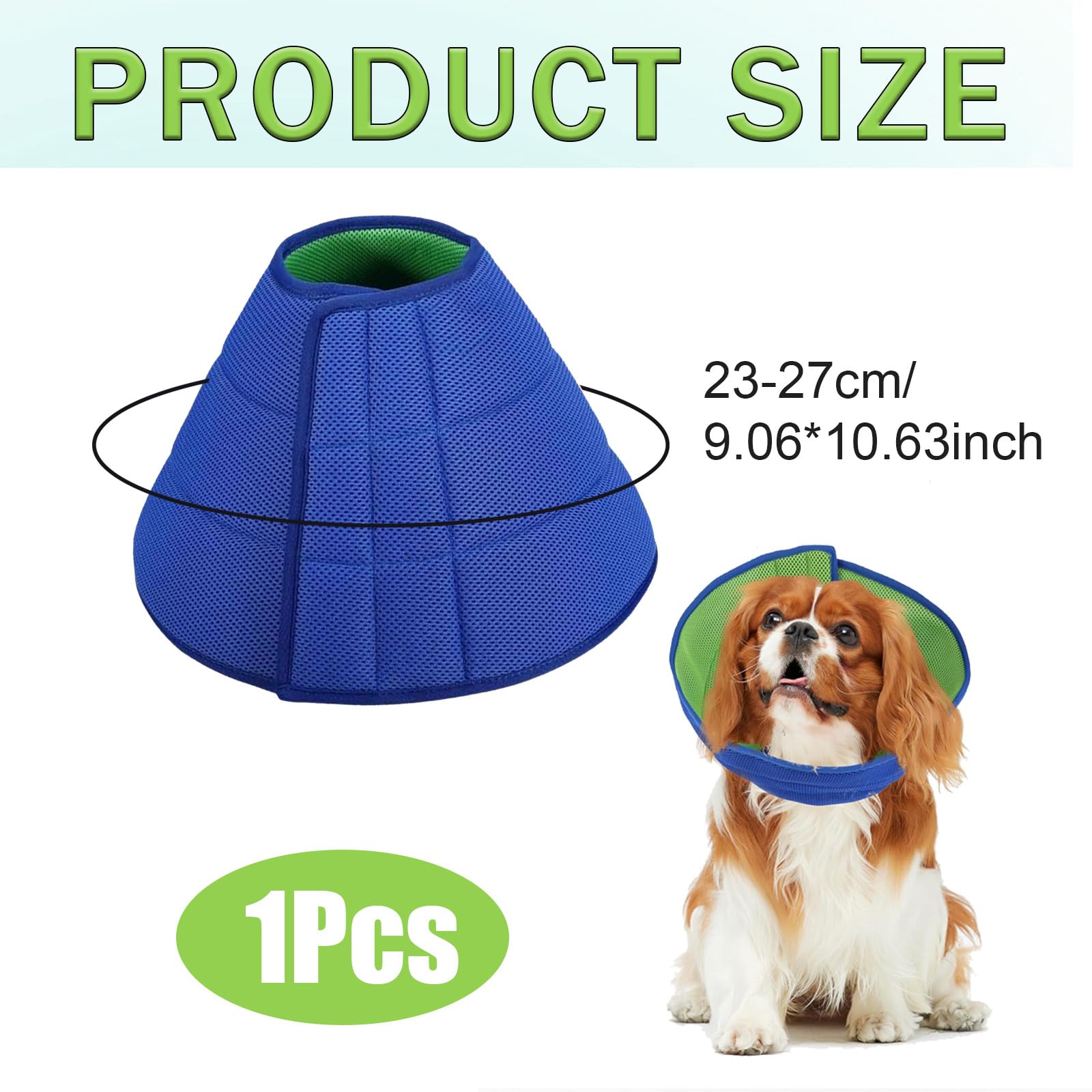 Soft Dog Cone Collar for Dogs After Surgery Adjustable Neck Recovery Collar for Pets Prevent Licking with Dog Bath Brush,for Small Dogs with Soft Protect Edge (S) - Image 2