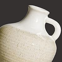 Vista 8 de Florero de cerámica beige y blanco de 6 pulgadas