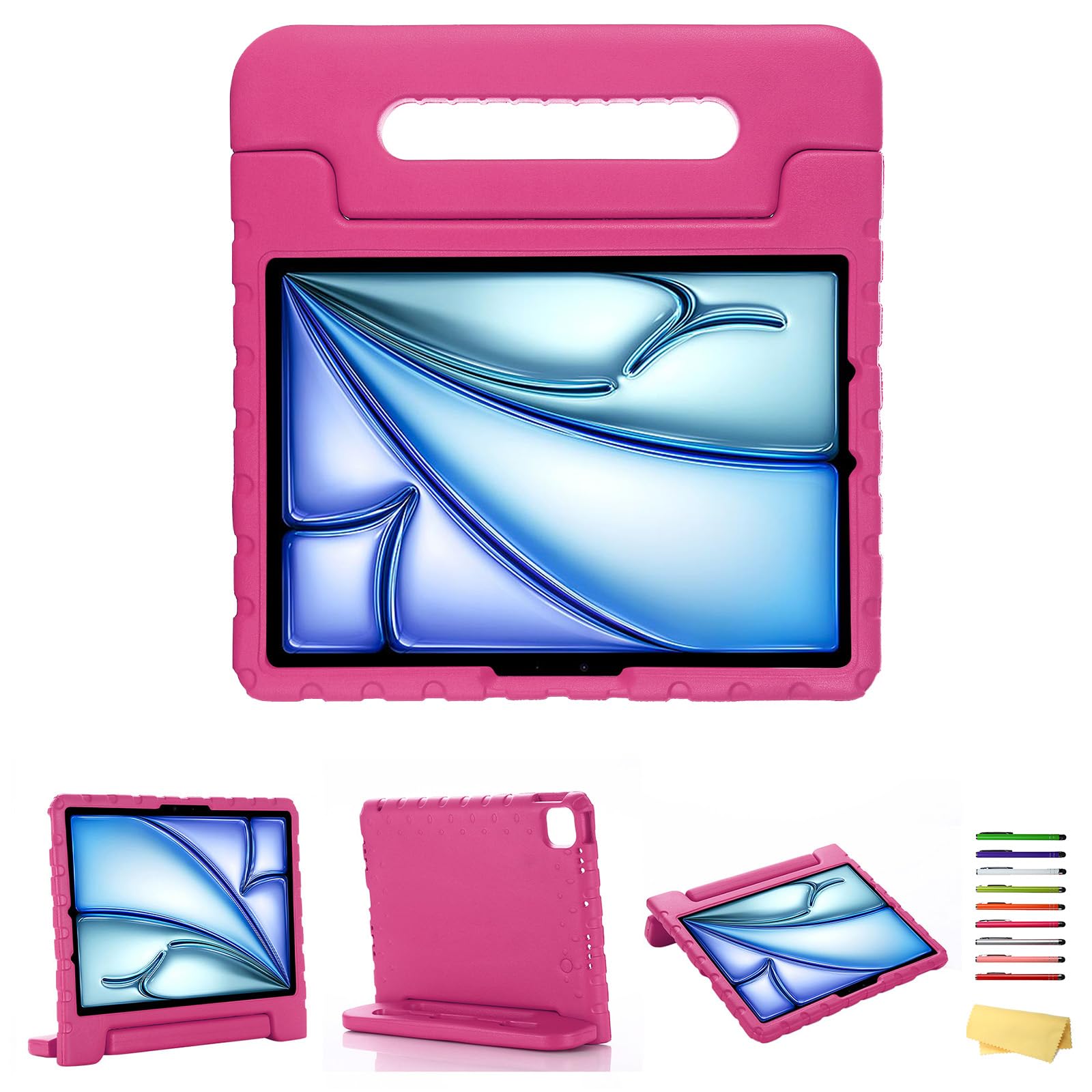 UUcovers Kids Case for iPad Pro 11 inch M5/M4 (2025/2024) with Pencil Holder/Convertible Handle Stand Shockproof Slim Lightweight Cute Soft EVA Heavy