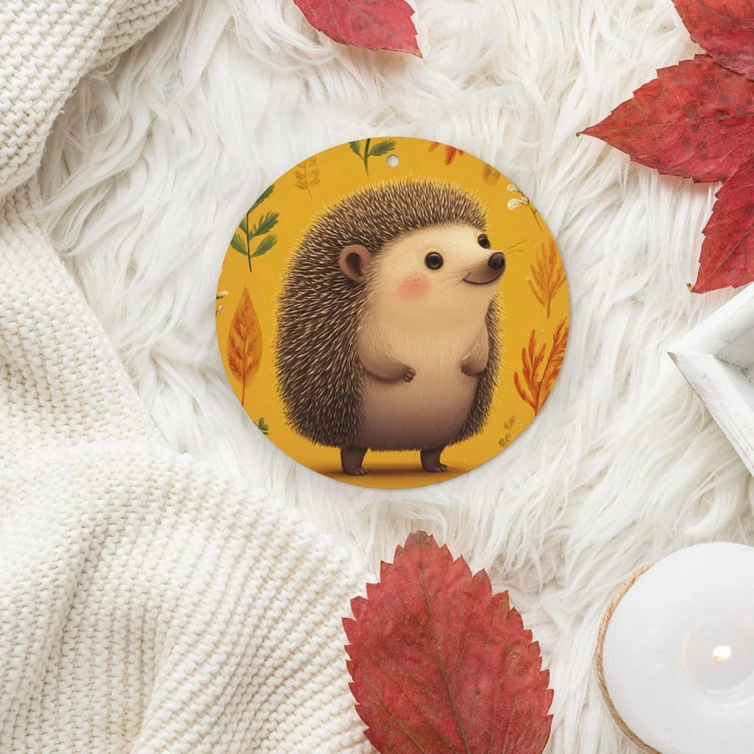 Car Air Freshener 24 PCS Hedgehog Hanging Car Air Fresheners Auto Interior Decor Card Freshener Strong Scented Card Lavender Cars Scents for Office Bedroom Close Drawer Round Shape