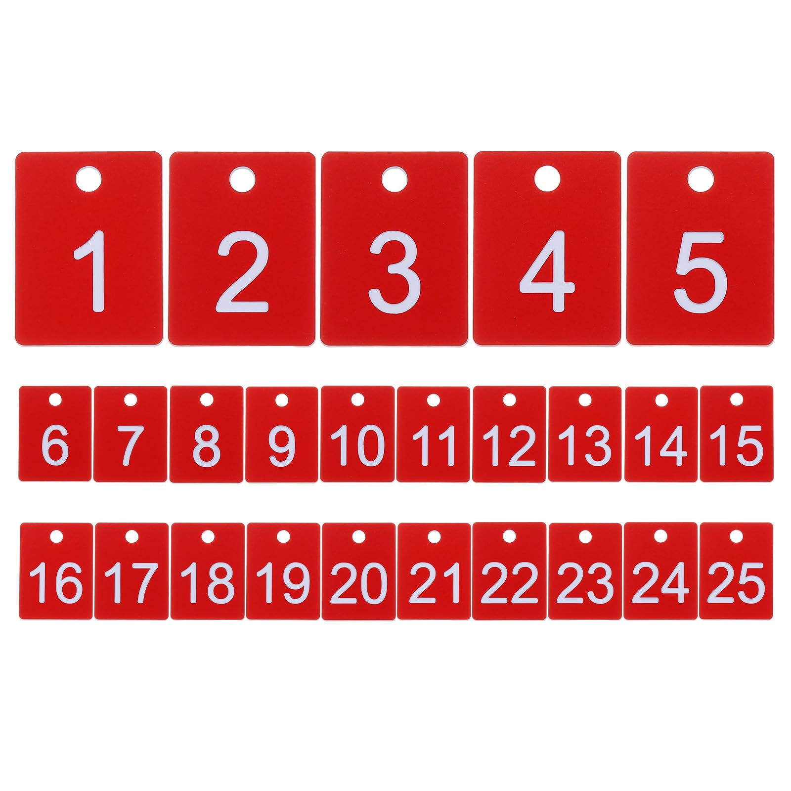 PATIKIL 25PCS Rectangle Number Tags 1-25