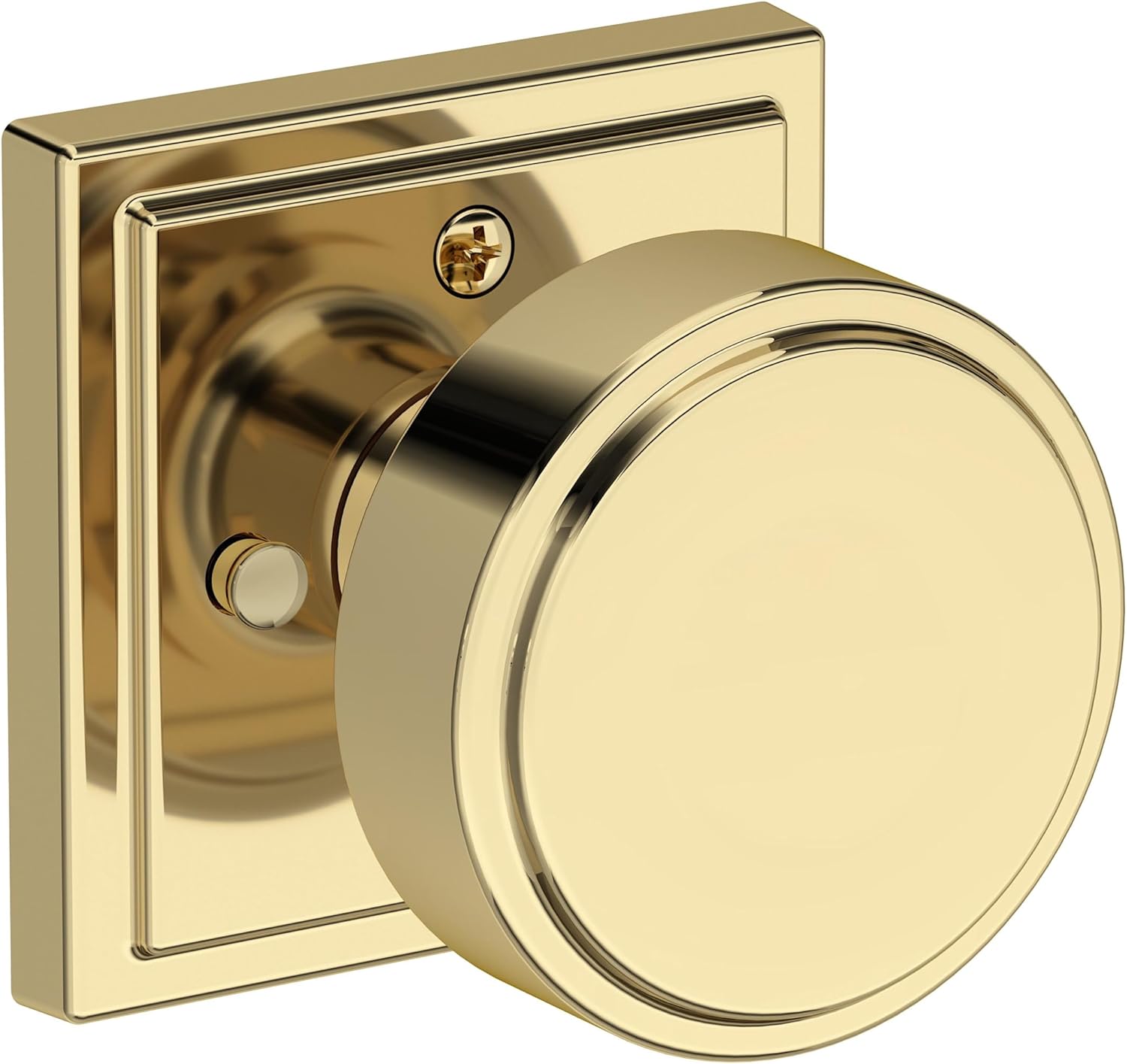 Baldwin PV.VAS.SSR Vashon Privacy Door Knob Set with Stepped Square Rose from the Reserve Collection - Satin Black