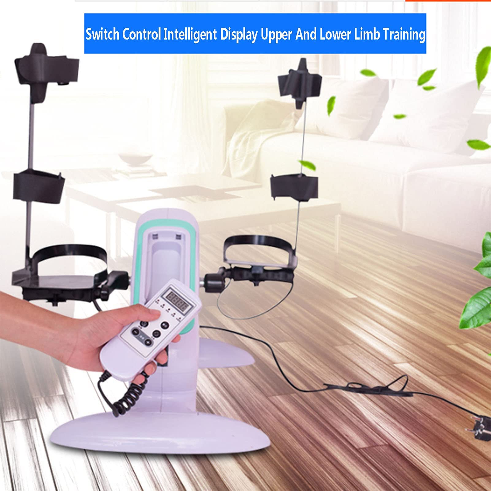 Elektryczny rower treningowy do ćwiczeń, mini rower treningowy z pilotem zdalnego sterowania, regulowane narzędzie do ćwiczeń pod biurkiem, rehabilitacyjny sprzęt treningowy dla osób starszych (B)