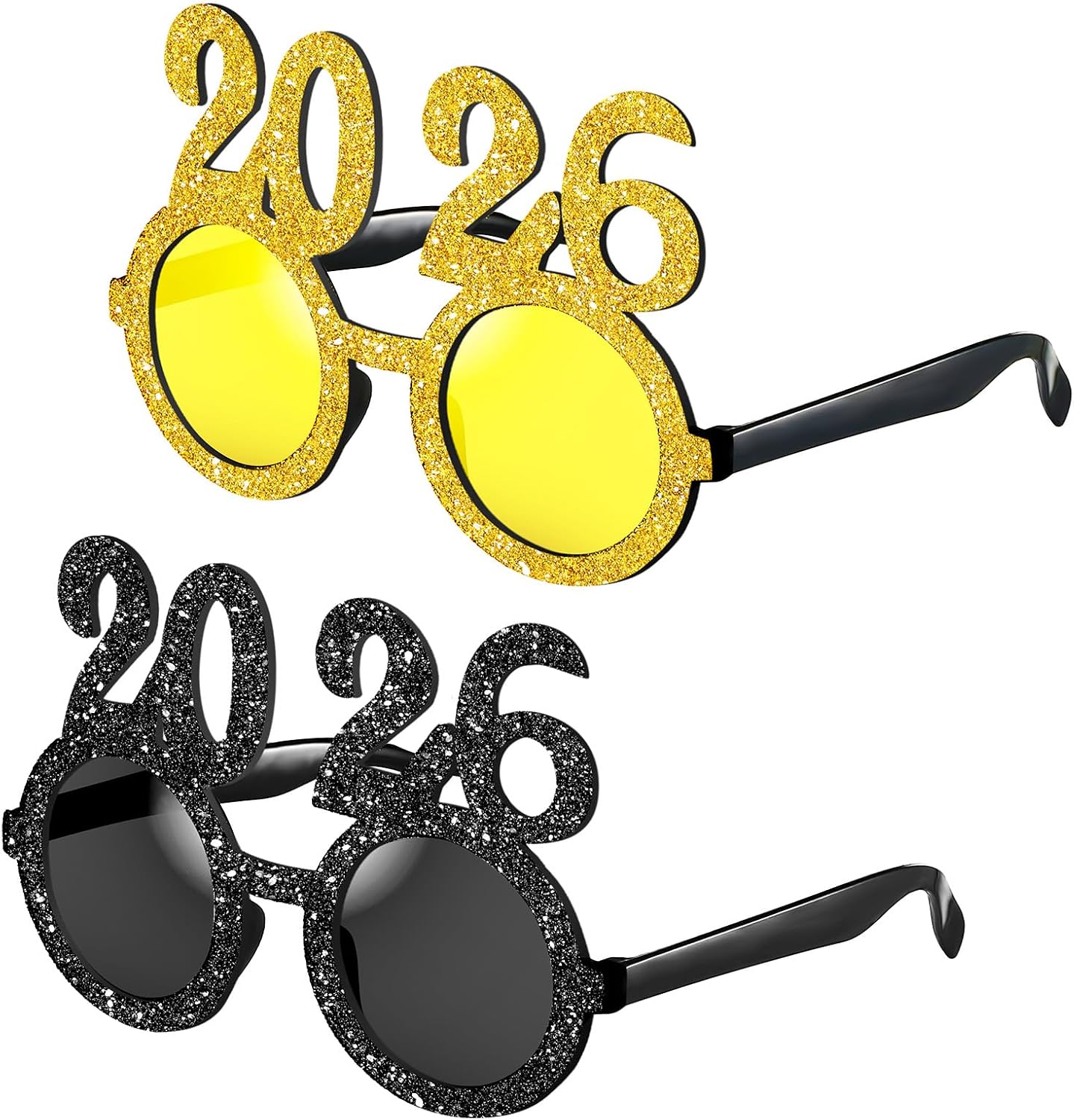 Konohan 2026 Graduation Glasses Funny Glitter Eyeglasses Photo Props for Adults Class of 2026 Graduation Party Decorations