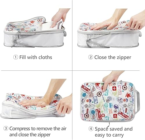 Miniatura 7 de Travelkin - Cubos de compresión para viajes artículos esenciales de viaje para maleta organizador de embalaje para viajes