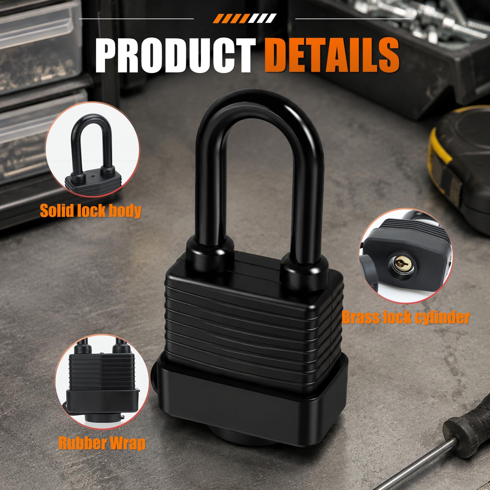 Candado Candado Padlock Candado | 6 unidades con 18 llaves resistentes a la intemperie, latón, cierre uniforme, para jardín, taquilla, sótano, maleta