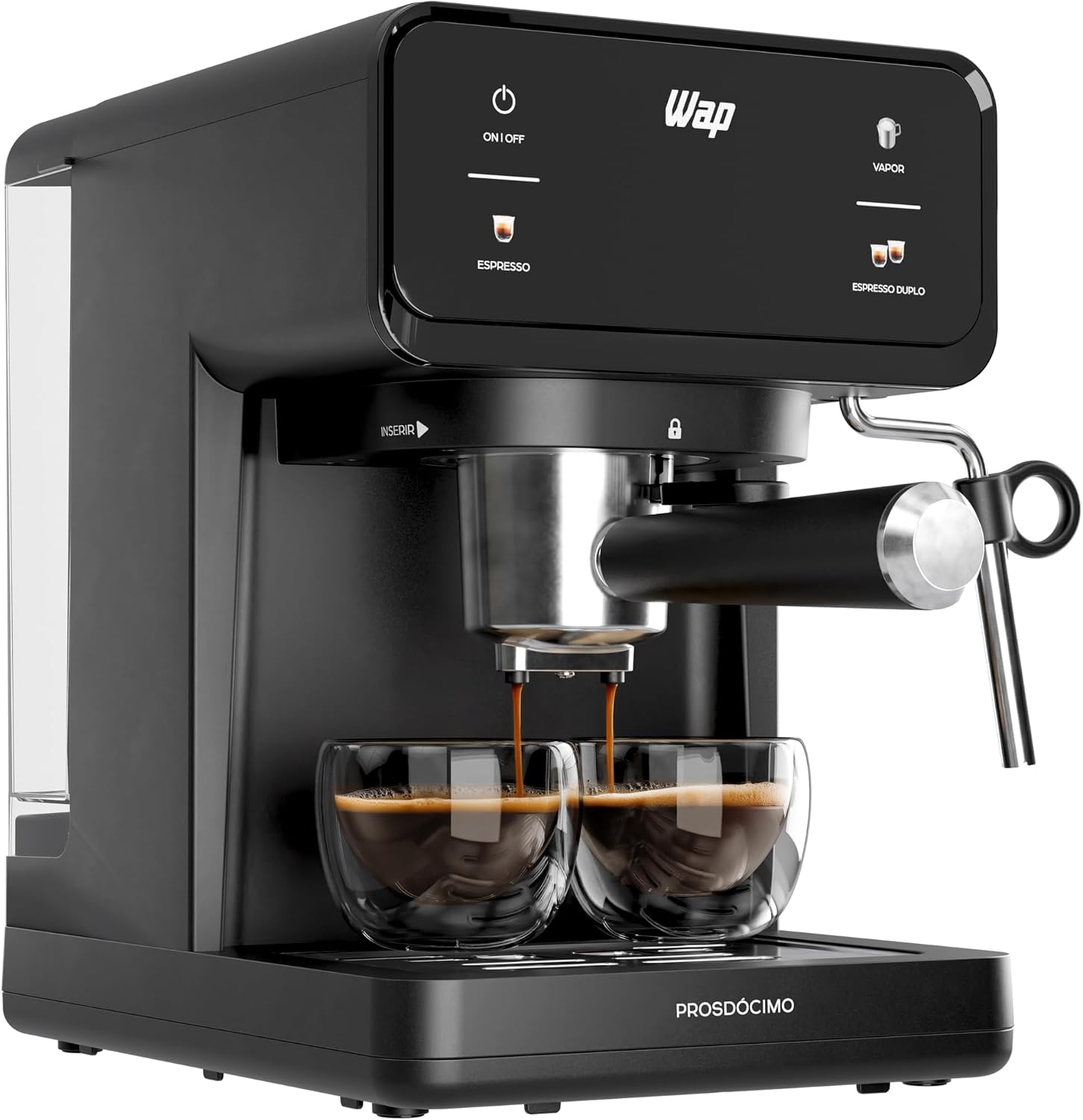 WAP Cafeteira Espresso Digital AROMA PRIME WCM20, Filtro em Inox e Ajuste de Vapor, 1,2 Litros, 20bar 950W 127V