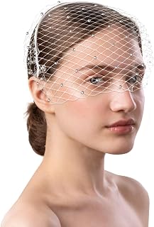 Birdcage Veil, 1920s Headpiece for Women, Headband Funeral Veil with Rhinestone, Tea Party Accessories for Women