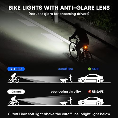 Miniatura 4 de Bike Lights for Night Riding, Cutoff Line Bicycle Light with Remote Control, 1200 Lumens USB Rechargeable Bike Headlight, Waterproof Safety Bike