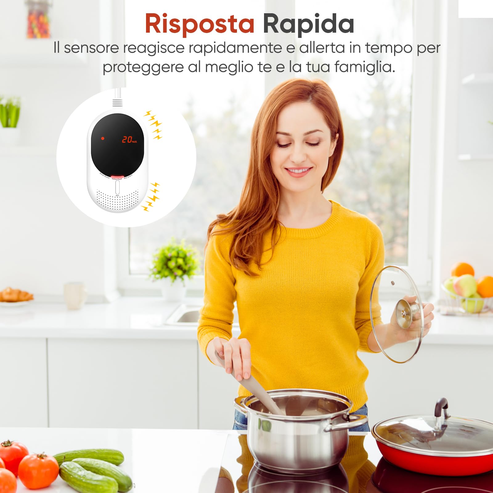 PHYSEN WiFi Rilevatore di Gas e Monossido di Carbonio con Valvola Magnetica e Display LED, Monitoraggio App Smart Life, Certificato EN50291 e EN50194, Ideale per Cucina, Locale, Caldaia, Garage