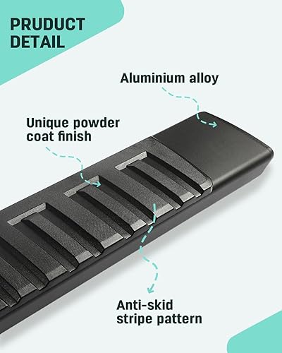Miniatura 2 de SCITOO Estribos Nerf Bar de 6 pulgadas aptos para Nissan Frontier 2005-2023 Crew Cab solamente, aleación de aluminio negro deslizamiento lateral