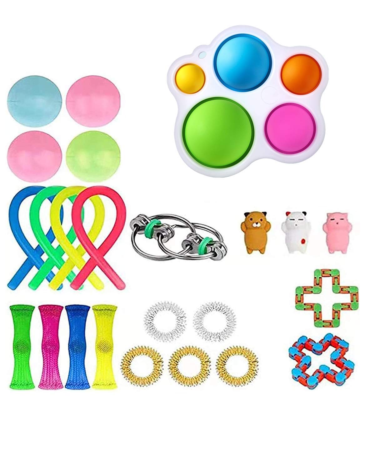 Fidget Packs, Cheap Fidget Pack with Dimple for Kids- Anxiety Relief Educational Toys