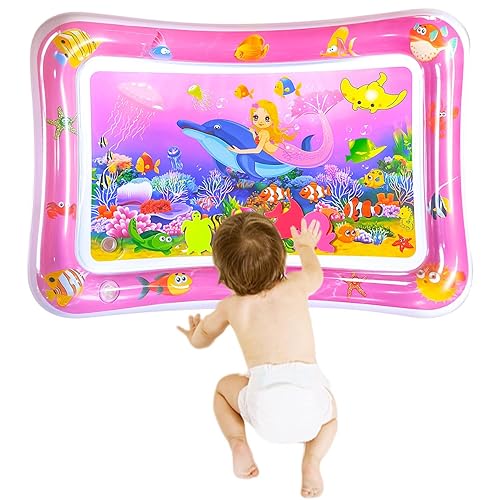 Miniatura 9 de ZHUYNXIR Alfombrillas de juego de agua para el tiempo boca abajo, tapete de juego de agua para bebés para niños y niños pequeños, juguetes para
