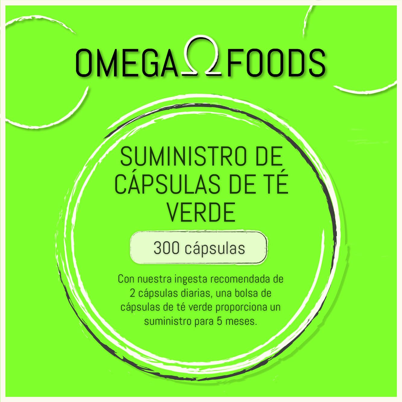 Cápsulas de té verde – 300 cápsulas de extracto de té verde altamente dosificado – 1 000 mg por dosis diaria – Extracto de téverde