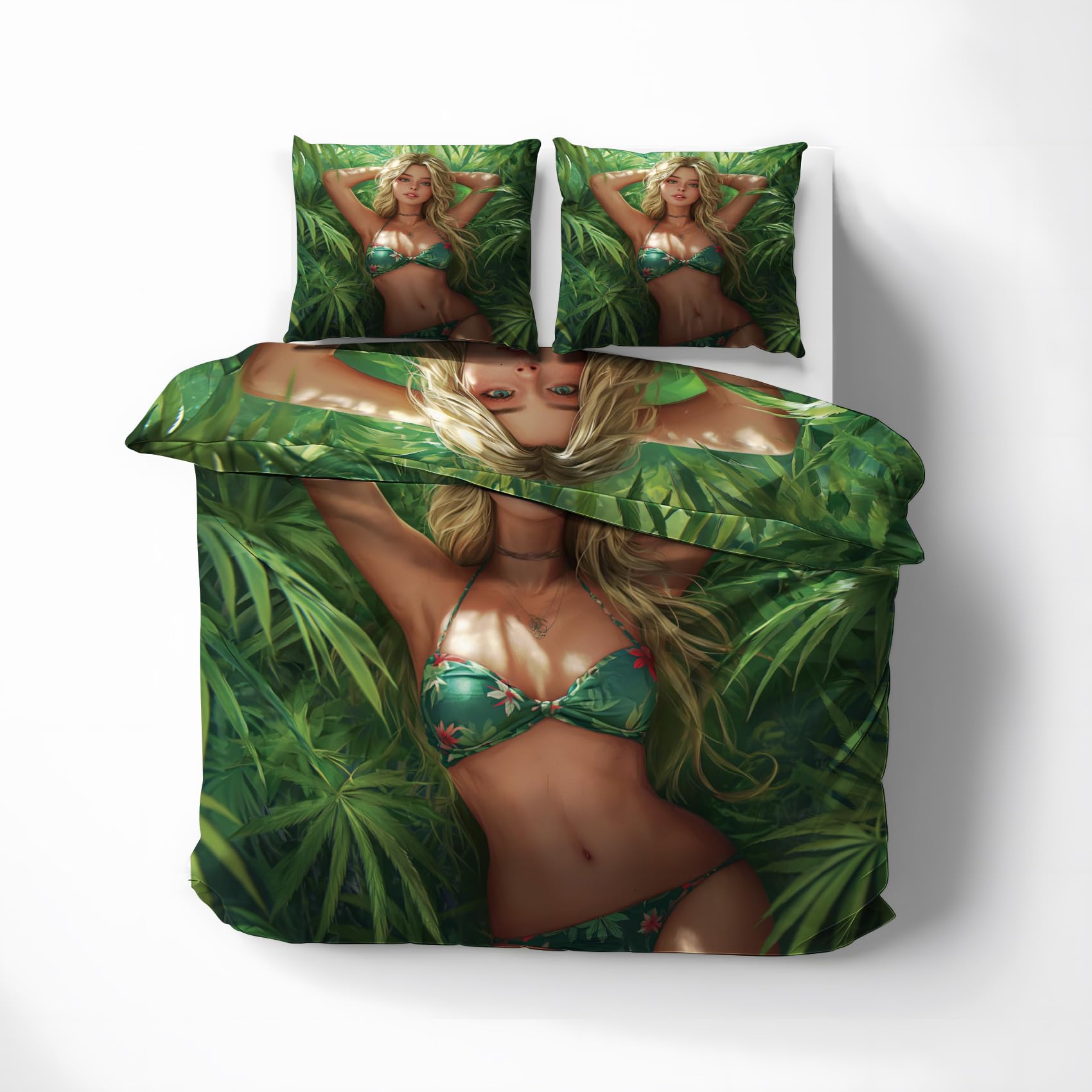 Housse de couette 200x200 sexy pour lit 2 personnes avec taies d'oreiller MO