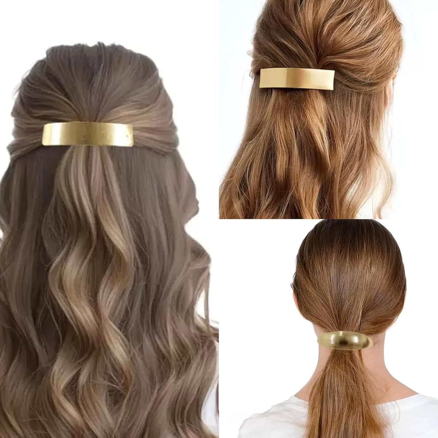3 PCS Metal Hair Clips for Women Simple Hair Barrettes Large Gold Hair Accessories French Hair Clips for Long Thick Thin Hair Set 13 - Image 3