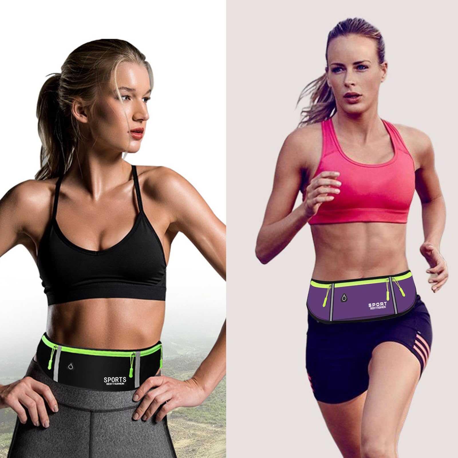 Marsupio Running Impermeabile Sportivo con Borsa a Rete per Borraccia - Fitness Corsa
