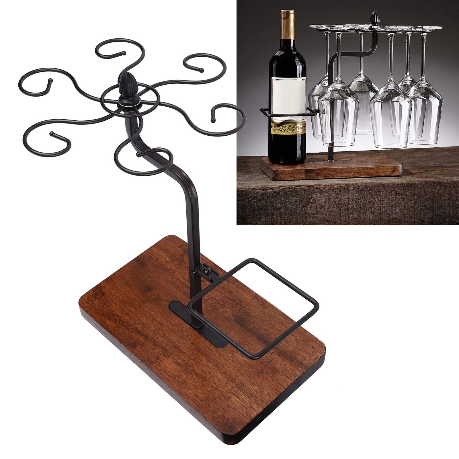 MYAOU Portabicchieri da Vino appesi sotto Il ripiano Portabicchieri Espositori in Vetro Supporto per portaoggetti per Bicchieri capovolti (1pc