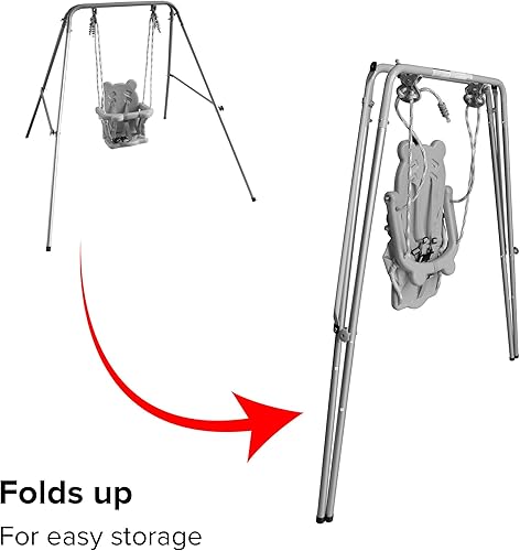 Miniatura 5 de Sportspower FNS-003 My First Toddler Swing juego de columpios resistentes para interiores y exteriores con arnés de seguridad, capacidad de 50