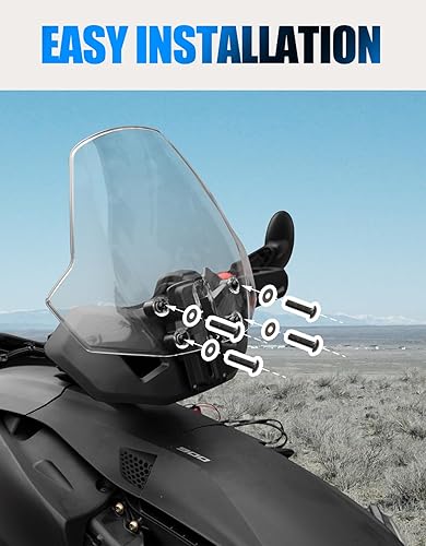 Miniatura 8 de AUPOWER - Parabrisas delantero ajustable para Can Am Ryker 600 900 Sport & Rally Edition todos los modelos, deflector de viento con revestimiento