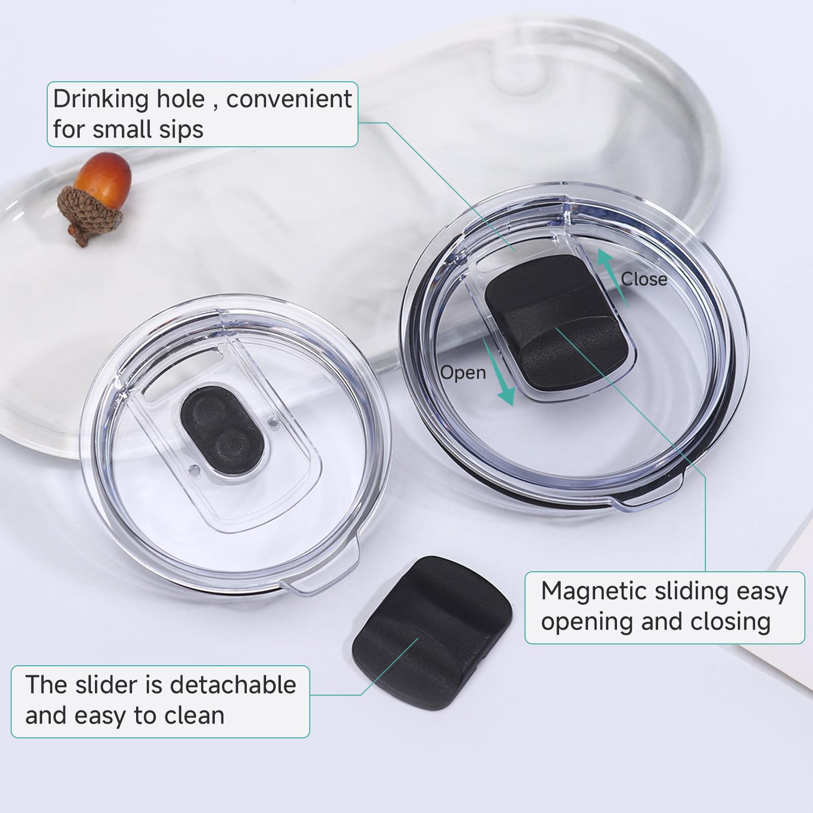 5 pezzi di ricambio magnetico per coperchi Yeti, copertura MagSlider durevole