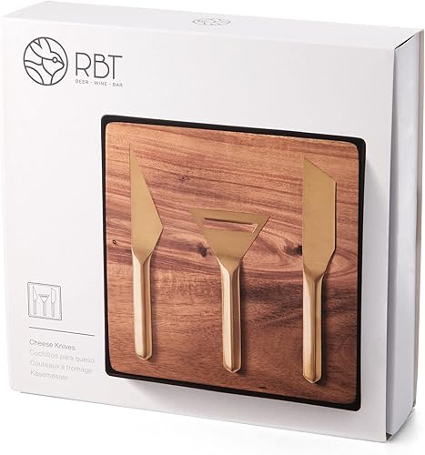 Miniatura 6 de RBT Juego de cuchillos para queso, 4 superficies de corte diferentes, color negro