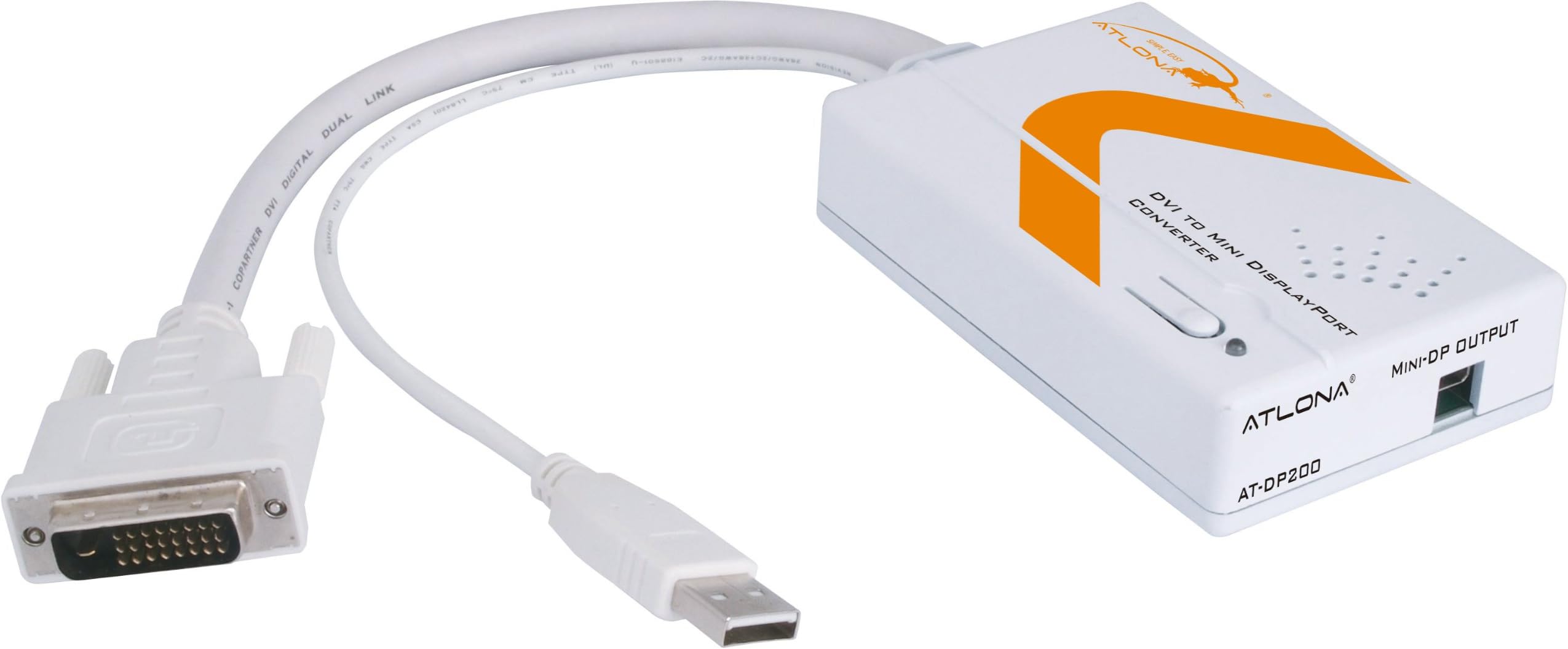Atlona AT-DP400 Video Converter (Orange, White, DVI, USB)