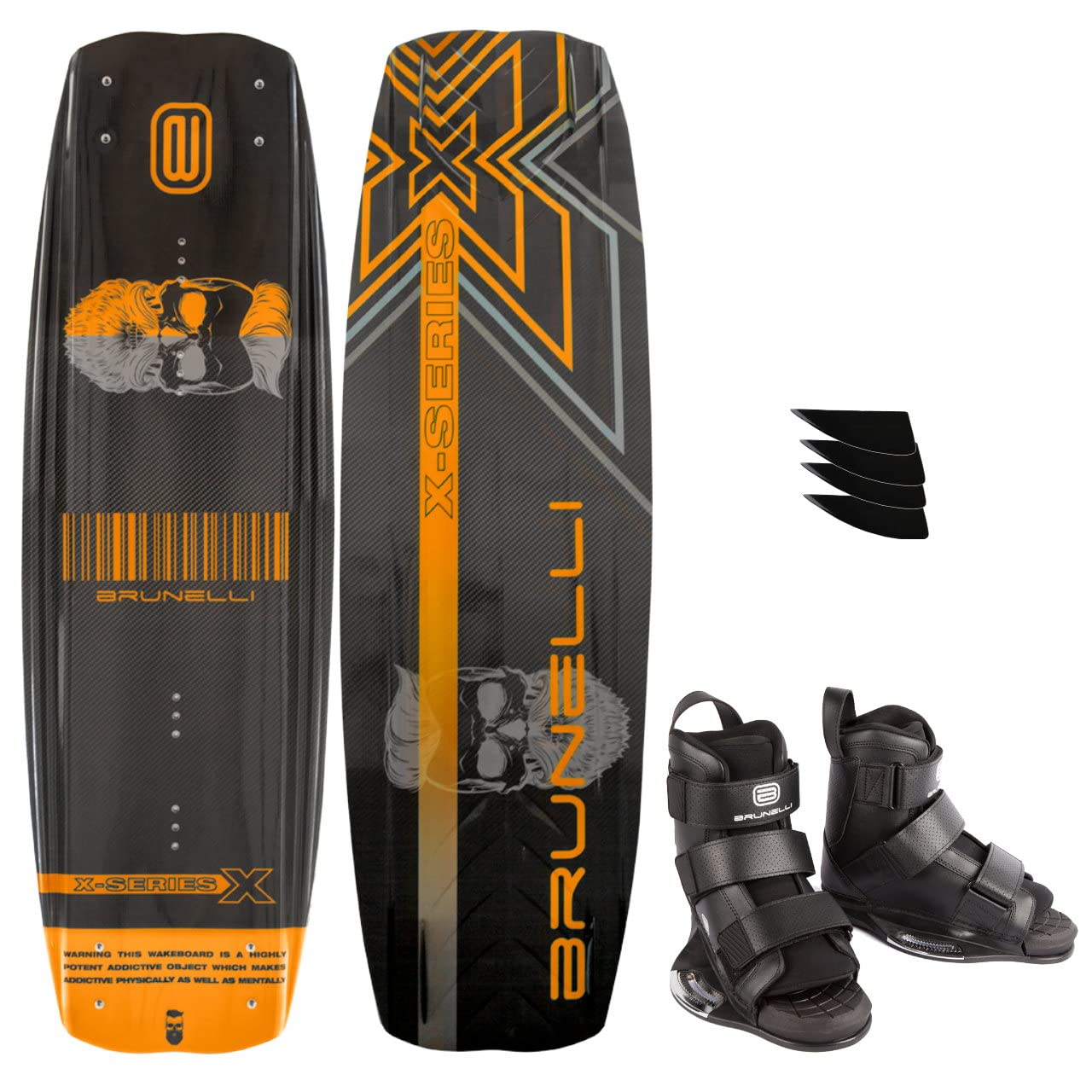 Brunelli Ensemble planche de wakeboard carbone 138 cm