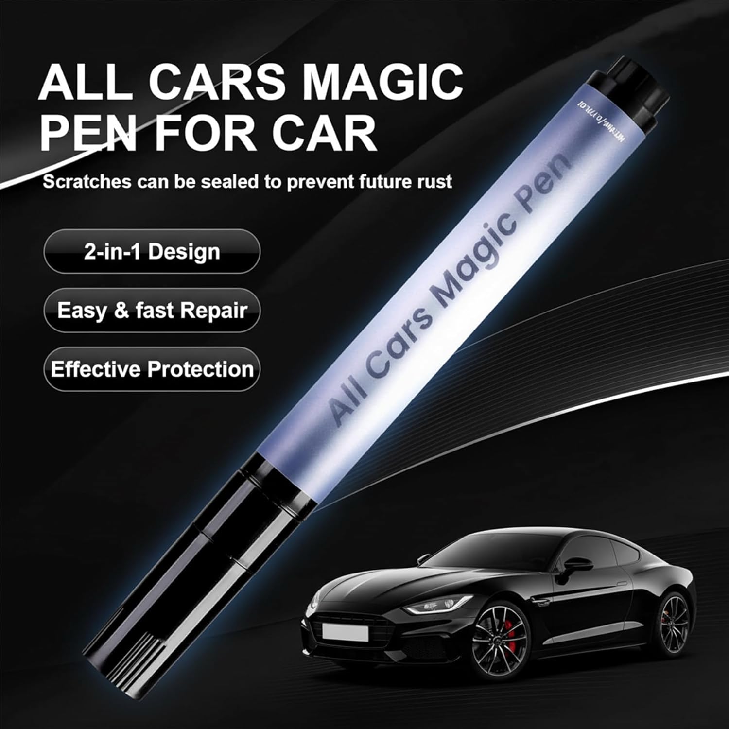 Car Scratch Remover Pen – All Cars Magic Pen, Weatherproof Touch-Up Paint Pen for Minor Clear-Coat Scratches, Quick Fix, Fits All Vehicle Colors, Travel-Friendly (2Pcs) - Image 7