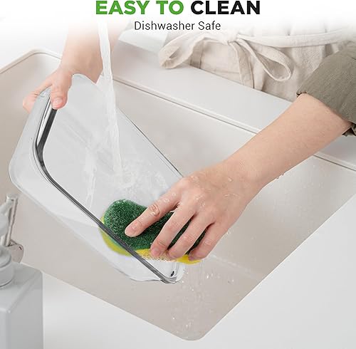 Miniatura 5 de NutriChef Juego de 8 platos de vidrio para hornear con tapas, (4 platos rectangulares apilables de vidrio y 4 tapas sin BPA), moldes para hornear