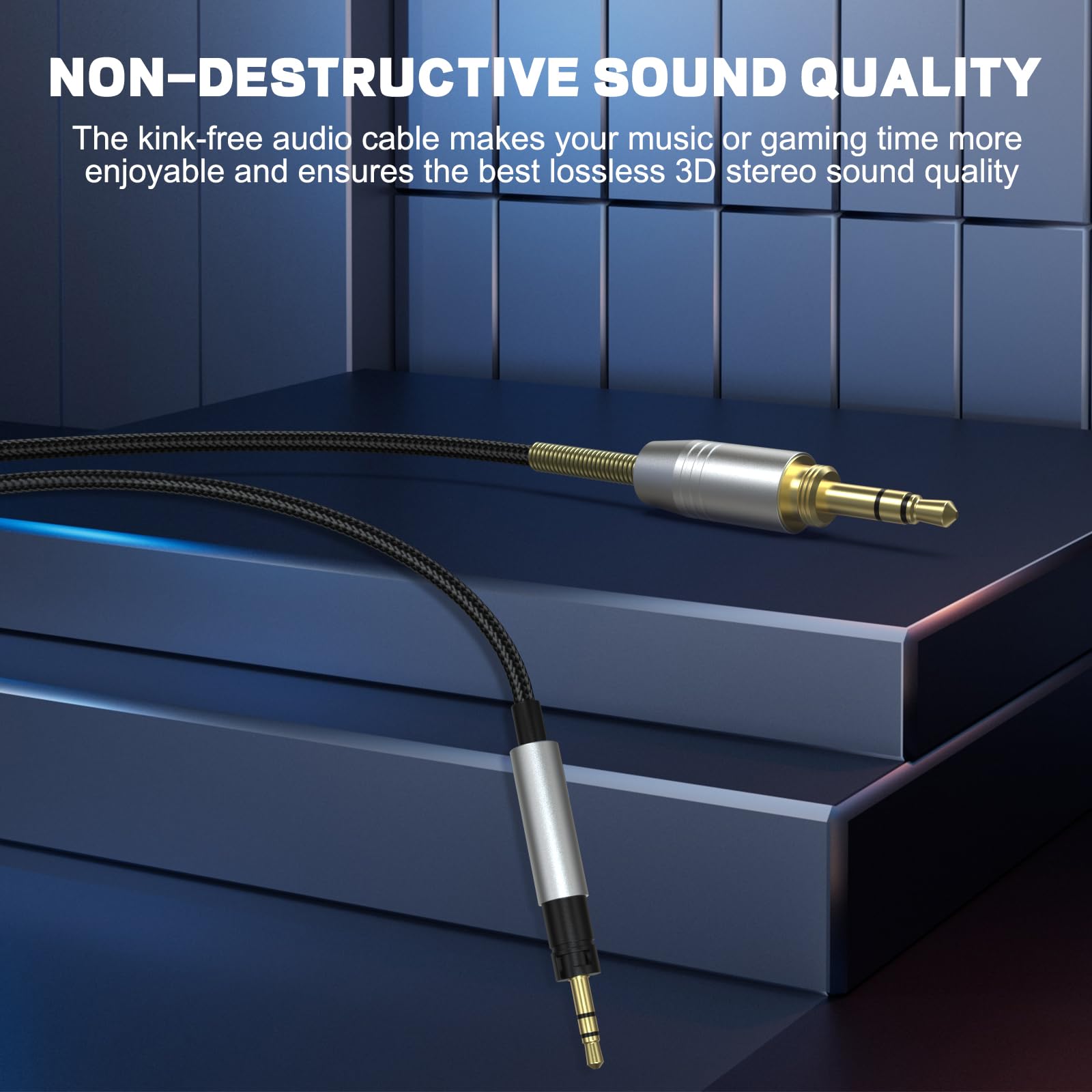 Momentum 4 Cavo compatibile con cuffie Sennheiser Momentum 4, Momentum 3, Momentum 2, HD1 On-Ear, HD 400S, HD 450BT, PXC 550, PXC 550-II, ACCENTUM Plus, cavo audio con adattatore da 6,35 mm, 2 m