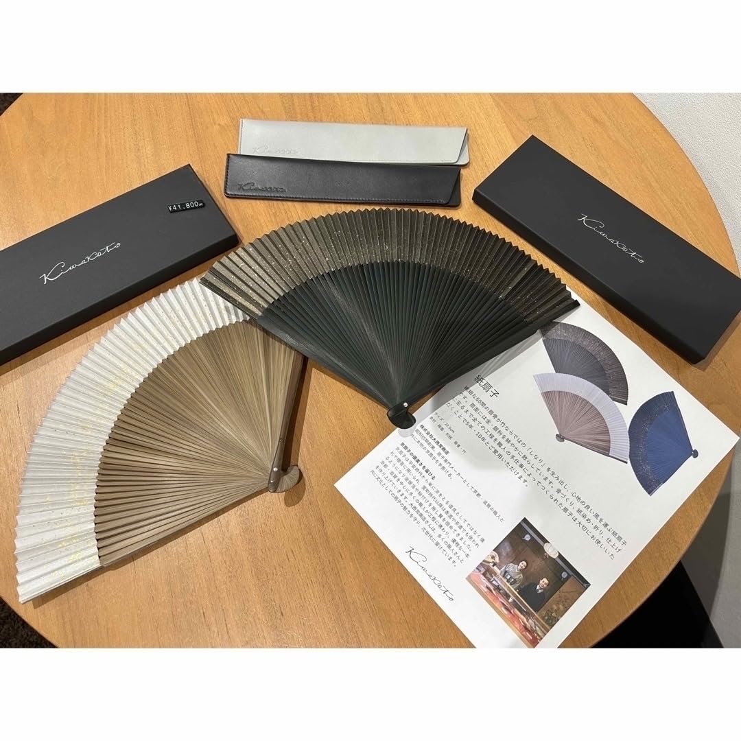 Amazon.co.jp: Kiwakoto 大西常商店 京扇子(ブラック) : ファッション