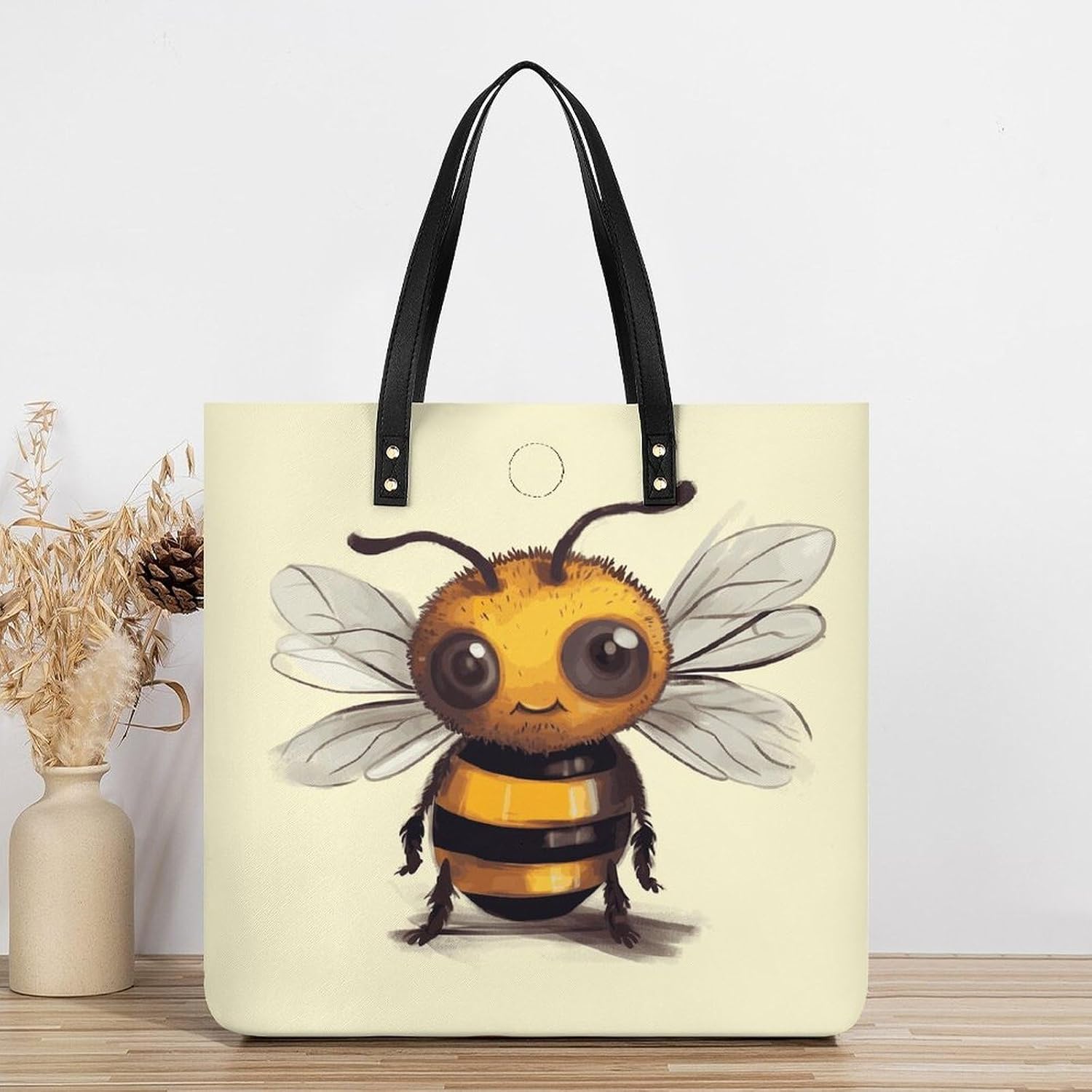 Cute Bee Handbags Large Capacity, Tote Bag Stylish Slouchy, Shoulder Bags for Work Beach Travel And Shopping Grocery.