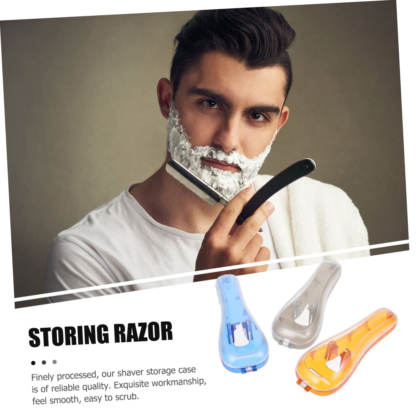 VALICLUD 3pezzi Scatola per Rasoio Maschile in Policarbonato Custodia Antiurto per Rasoio Organizer Portatile per Rasoi da Viaggio per Protezione e Trasporto