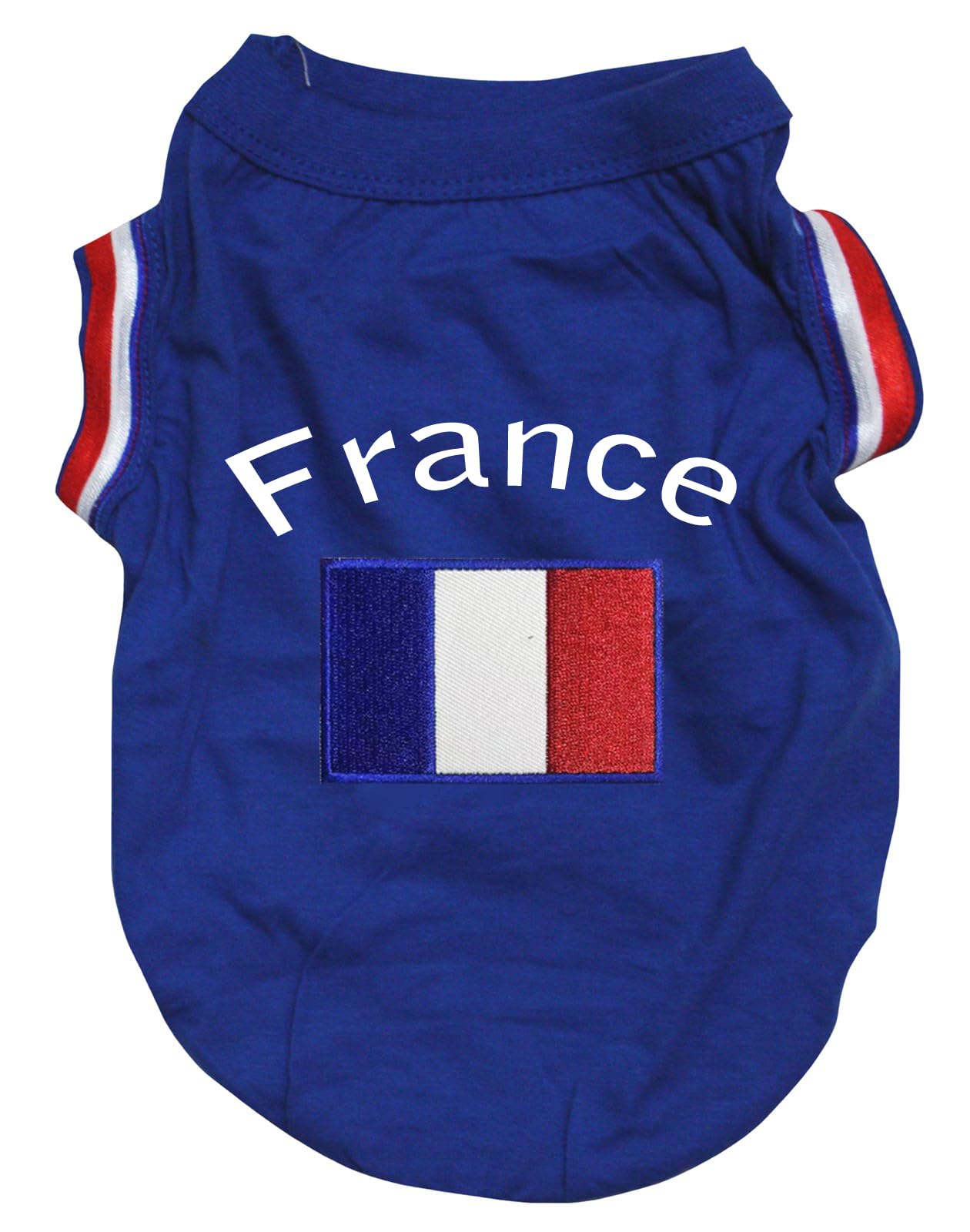 Chemise pour chien France bleu XXL - Vêtement tricolore grand chien